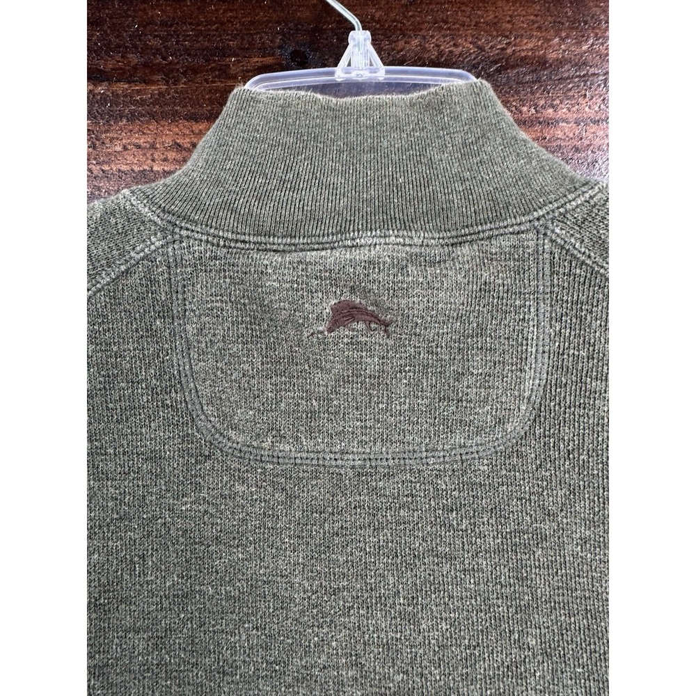 Tommy Bahama Reversible 1/4 Zip Ribbed Knit Pull Olive Green/Brown Men's Large‎ - Picture 12 of 15